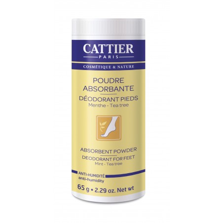 CATTIER poudre absorbante déodorant Pieds 65G