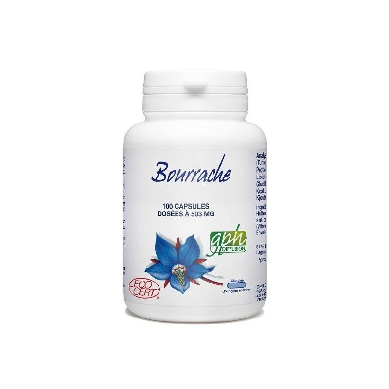 GPH DIFFUSION Bourrache BIO 503 mg | 100 capsules GPH DIFFUSION Bourrache BIO 503 mg | 100 capsules