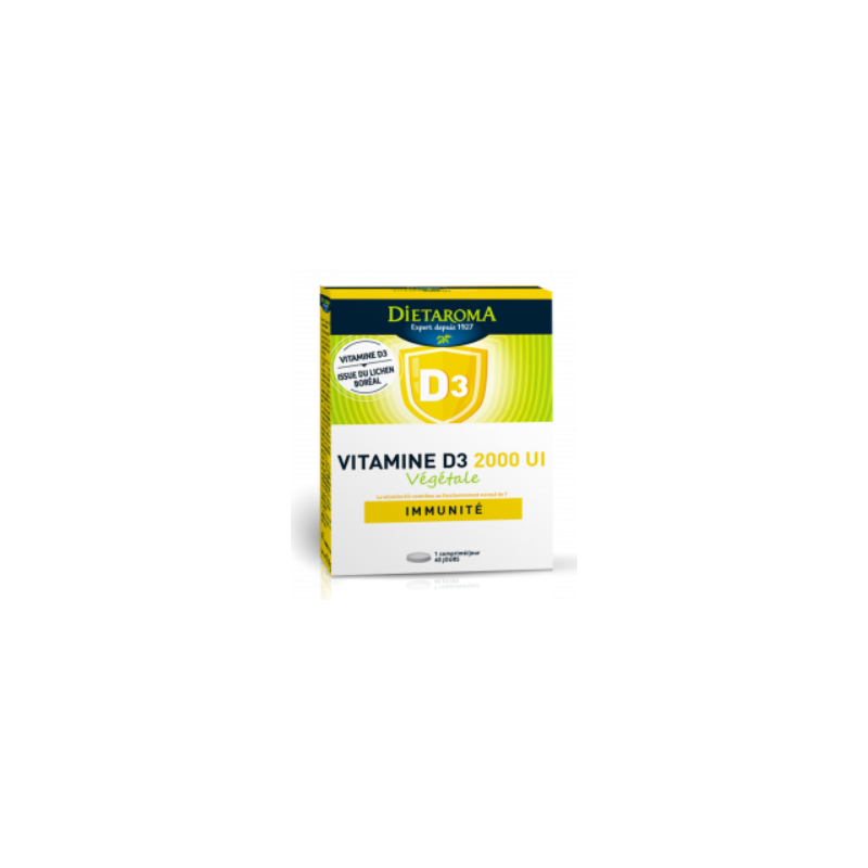 DIETAROMA VITAMINE D3 Végétale 2000UI | 40 comprimés DIETAROMA VITAMINE D3 Végétale 2000UI | 40 comprimés
