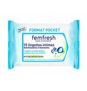 FEMFRESH Lingettes intimes boite 10 unités