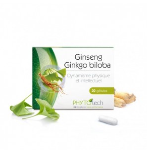 YVES PONROY Ginseng Ginkgo Biloba boite 20 gélules