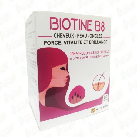 BC PHARMA BIOTINE B8 Cheveux - Peau - Ongles boite 40 gélules