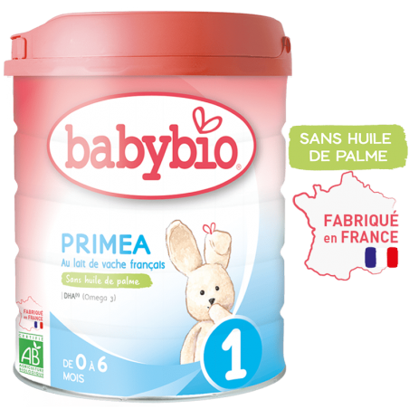 Babybio - Lait Infantile - Primea 1er âge - 800g - de 0 à 6 Mois - BIO -  Fabriqué en France - Sans Huile de Palme - Lot de 6 
