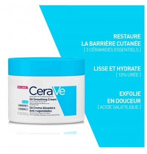 CeraVe SA Crème Anti-Rugosités Peau Sèche et Squameuse | 340g
