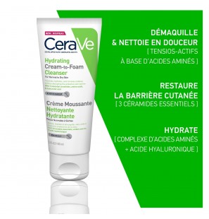 CeraVe Crème Moussante Nettoyante Hydratante Peau Normale à Sèche | 100ml