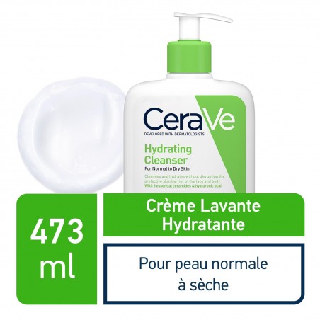 CeraVe Crème Lavante Hydratante Peau Normale à Sèche | 473ml