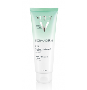 Vichy Normaderm 3en1 Exfoliant Nettoyant Masque Peau Mixte à Grasse | 125ml