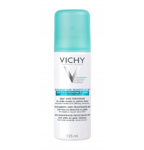 Vichy Dermo-Tolérance Déodorant Anti-Transpirant 48H Anti-Traces Jaunes et Blanches Aérosol | 125ml