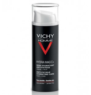 Vichy Homme Hydra Mag C+ Soin Hydratant Anti-Fatigue Visage et Yeux Sensibles | 50ml