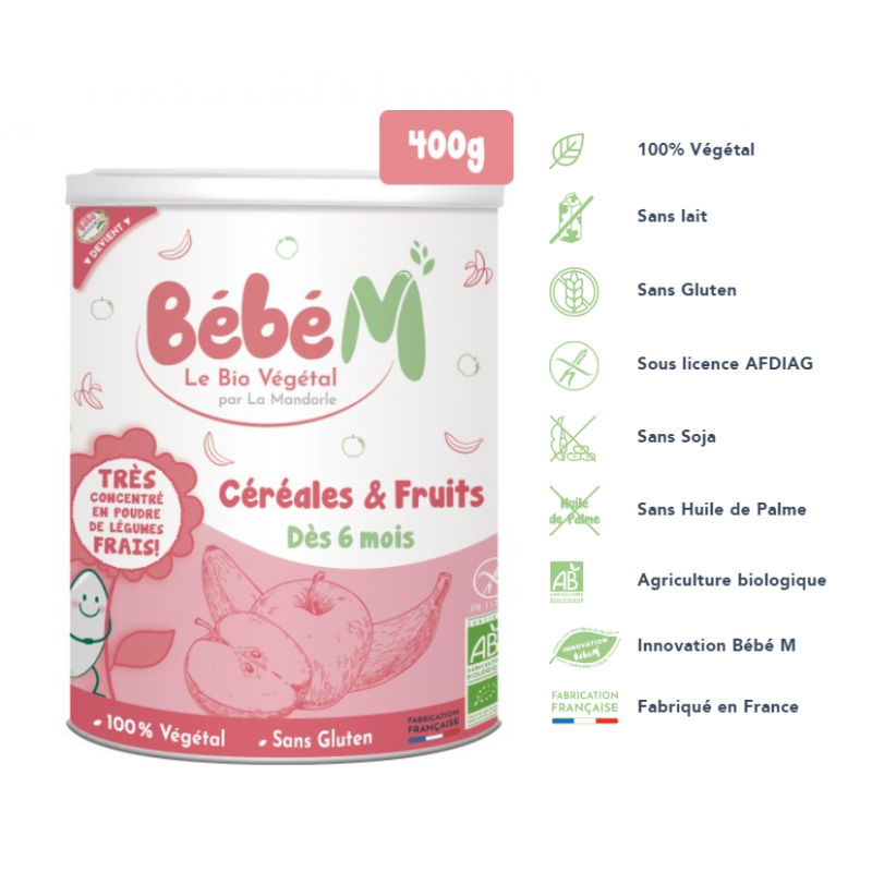 Céréales Bébé Fruits Bio - Dès 6 mois, Acheter en ligne
