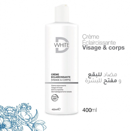 DWHITE crème éclaircissante Visage & Corps | 400 ml