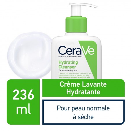 CeraVe Crème Lavante Hydratante Peau Normale à Sèche | 236ml