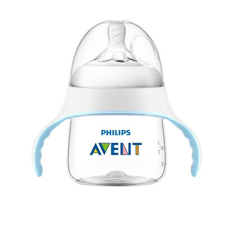 Philips Avent Biberon evolutif Natural 150 ml avec capuchon de protection +  tétine douce débit moyen 4 Mois+