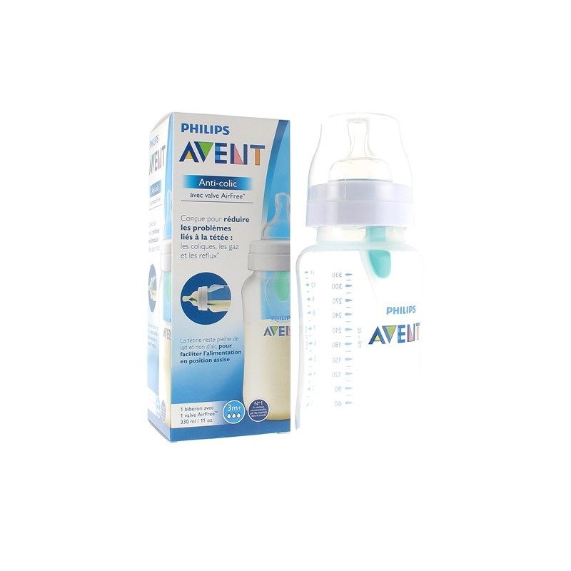 Avent Biberon Anti-colic avec Valve AirFree +3m 330ml