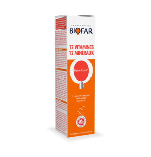 BIOFAR 12 Vitamines 12 Mineraux - Pleine Forme | 20 comprimés effervescents