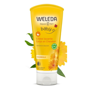 WELEDA bébé Calendula shampoing et crème de douche doux 2 en 1 | 200 ml
