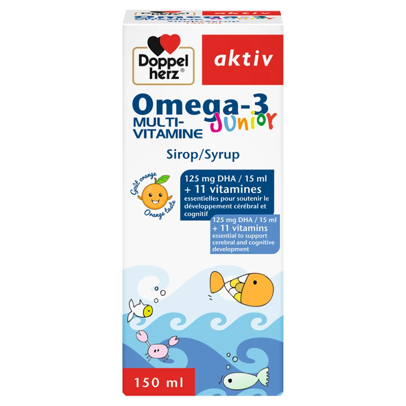 DOPPEL HERZ AKTIV Oméga-3 Multivitamines Junior | 150 ml DOPPEL HERZ AKTIV Oméga-3 Multivitamines Junior | 150 ml
