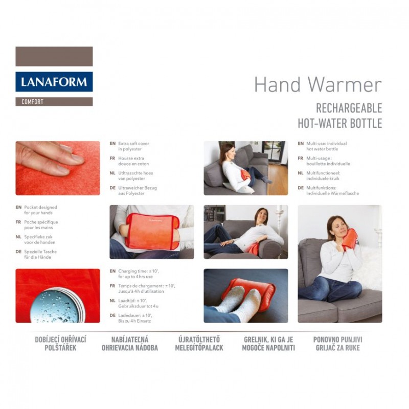 LANAFORM HAND WARMER ORANGE - Bouillotte rechargeable - Chaleur et