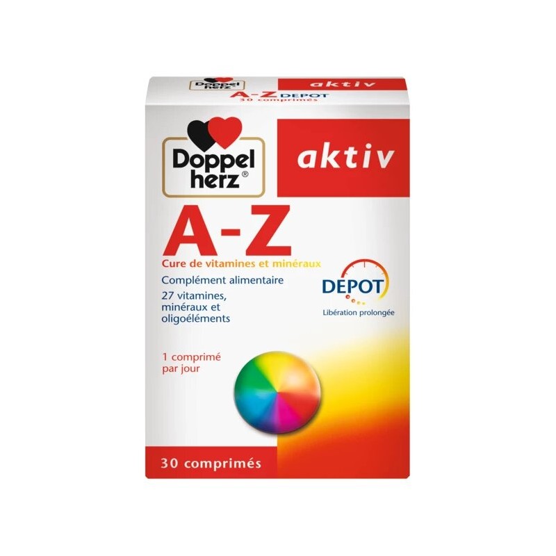 DOPPELHERZ AKTIV A-Z Depot Cure de vitamines et minéraux  30 Comprimés