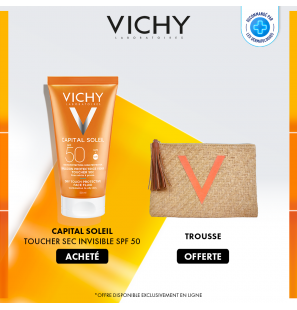 Vichy Offre Capital Soleil Émulsion Anti-Brillance Toucher Sec SPF50 Peau Sensible Mixte à Grasse | 50ml