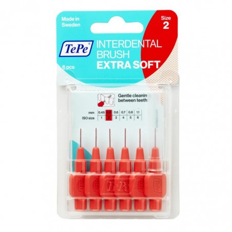 TEPE BROSSETTES INTERDENTAIRES ROUGE 0.5MM TAILLE 2 B6