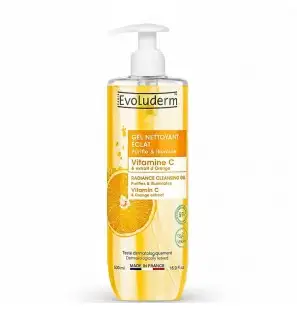 EVOLUDERM Gel Nettoyant Éclat Vitamine C 500ML