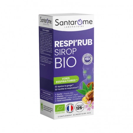 SANTAROME RESPI'RUB SIROP BIO VOIES REPIRATOIRES 125ML