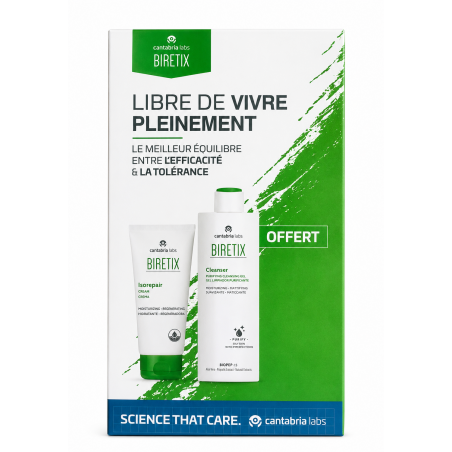 BIRETIX Pack Isorepair crème  50 ml + gel Nettoyant 200 ml offert
