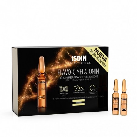 ISDIN FLAVO-C  Mélatonine sérum Nuit | 10 ampoules